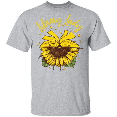 Librarian Library Lady Sunflower Lover-T-Shirt & Tank Top-Classic T-Shirt-Sport Grey