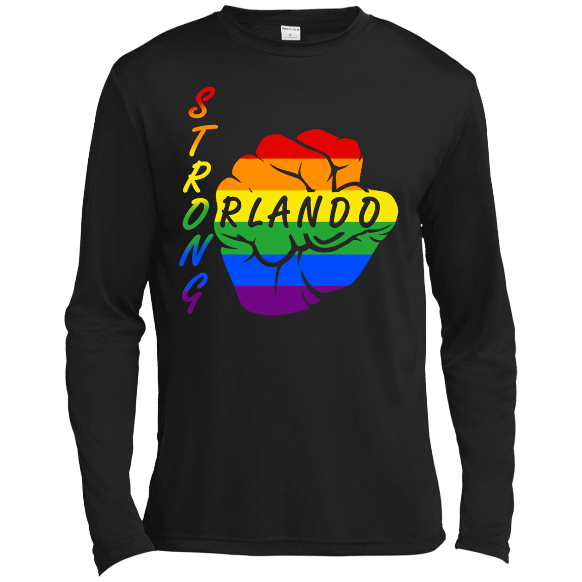 Strong Orlando LGBT-T-Shirt & Hoodie-Long Sleeve T-Shirt-Black
