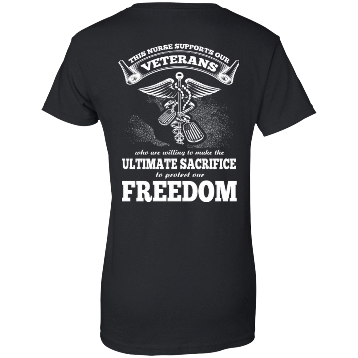 THIS NURSE SUPPORTS OUR VETERANS-T-Shirt & Hoodie-Women's T-Shirt-Black