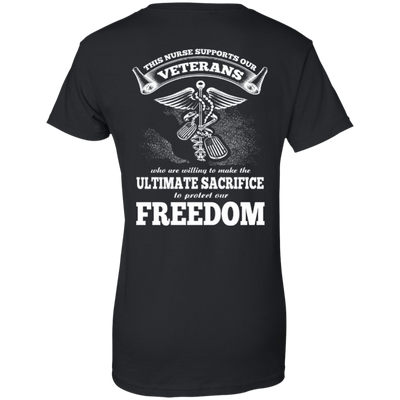 THIS NURSE SUPPORTS OUR VETERANS-T-Shirt & Hoodie-Women's T-Shirt-Black