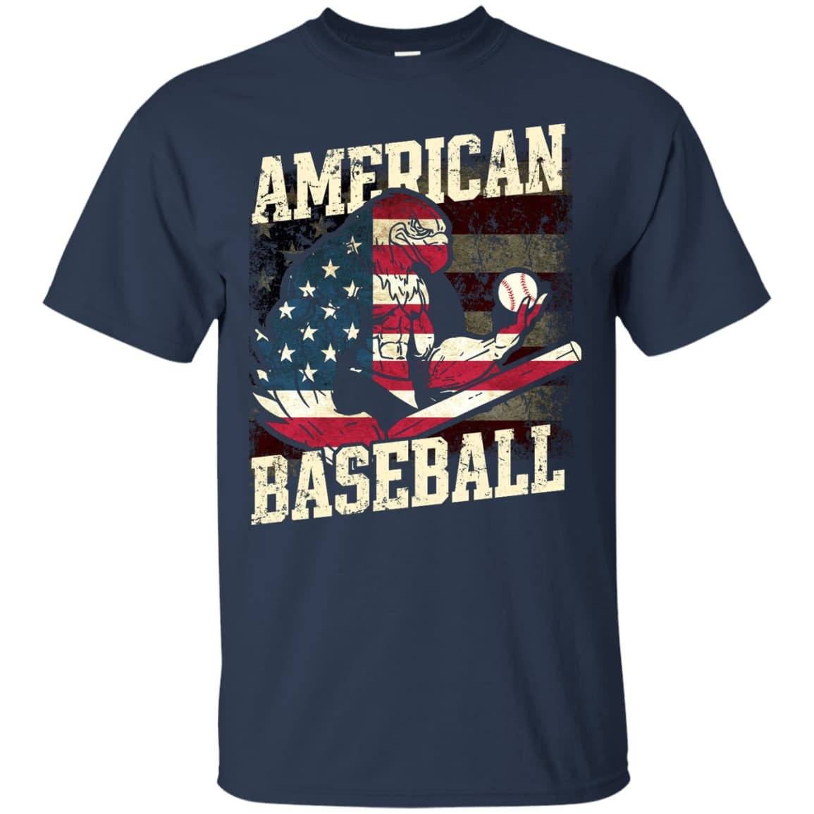 Badass Eagle American Baseball-T-Shirt & Hoodie-Classic T-Shirt-Navy