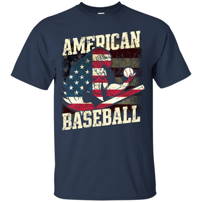 Badass Eagle American Baseball-T-Shirt & Hoodie-Classic T-Shirt-Navy