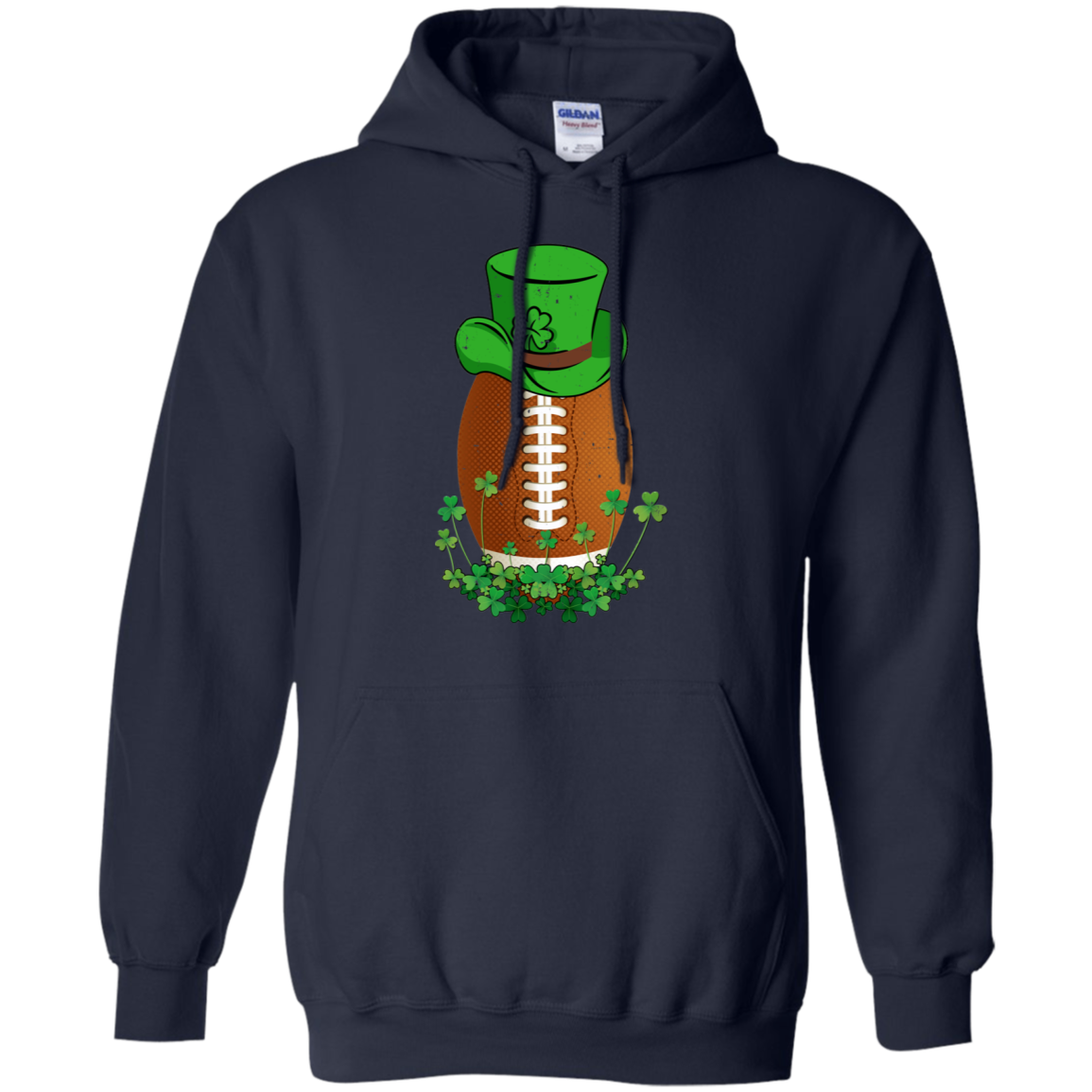 Shamrock Football Leprechaun St Patricks Day-T-Shirt & Hoodie-Pullover Hoodie-Navy
