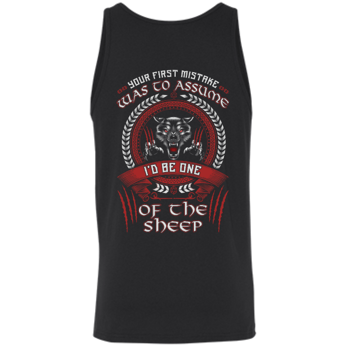 I'd Be One Of The Sheep Wolf Of Odin-T-Shirt & Hoodie-Unisex Tank-Black
