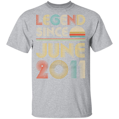 Legend Since June 2011 Vintage 10th Birthday Gifts Youth-Youth Shirt-Youth T-Shirt-Sport Grey