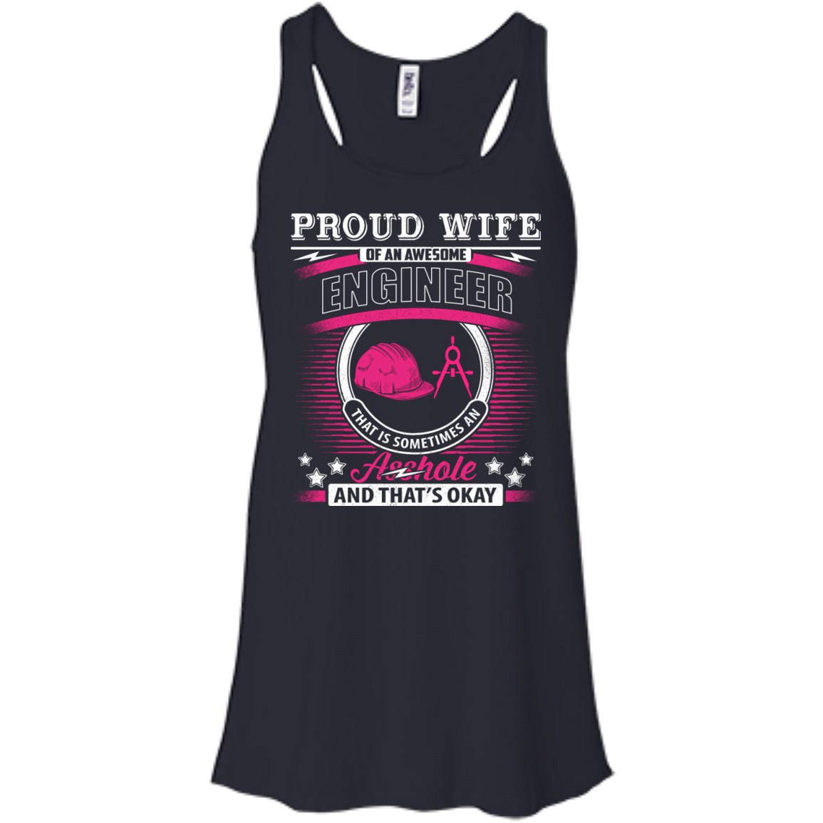 Proud Wife Of An Awesome Engineer-T-Shirt & Hoodie-Women's Flowy Racerback Tank-Midnight