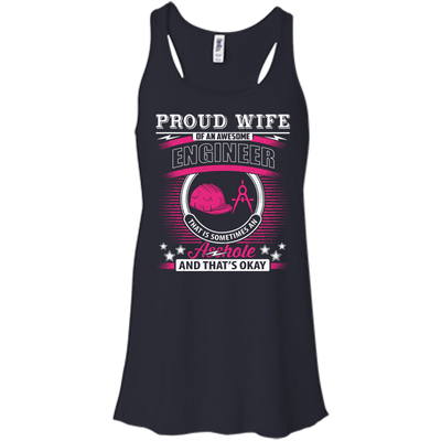 Proud Wife Of An Awesome Engineer-T-Shirt & Hoodie-Women's Flowy Racerback Tank-Midnight