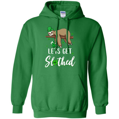 Funny Let's Get Slothed Irish Sloth St Patricks Day-T-Shirt & Hoodie-Pullover Hoodie-Irish Green