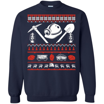 Coal Miner Christmas Sweater-T-Shirt & Hoodie-Crewneck Sweatshirt-Navy