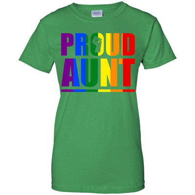 Proud Aunt Lesbian Pride Month LGBT-T-Shirt & Hoodie-Women's T-Shirt-Irish Green