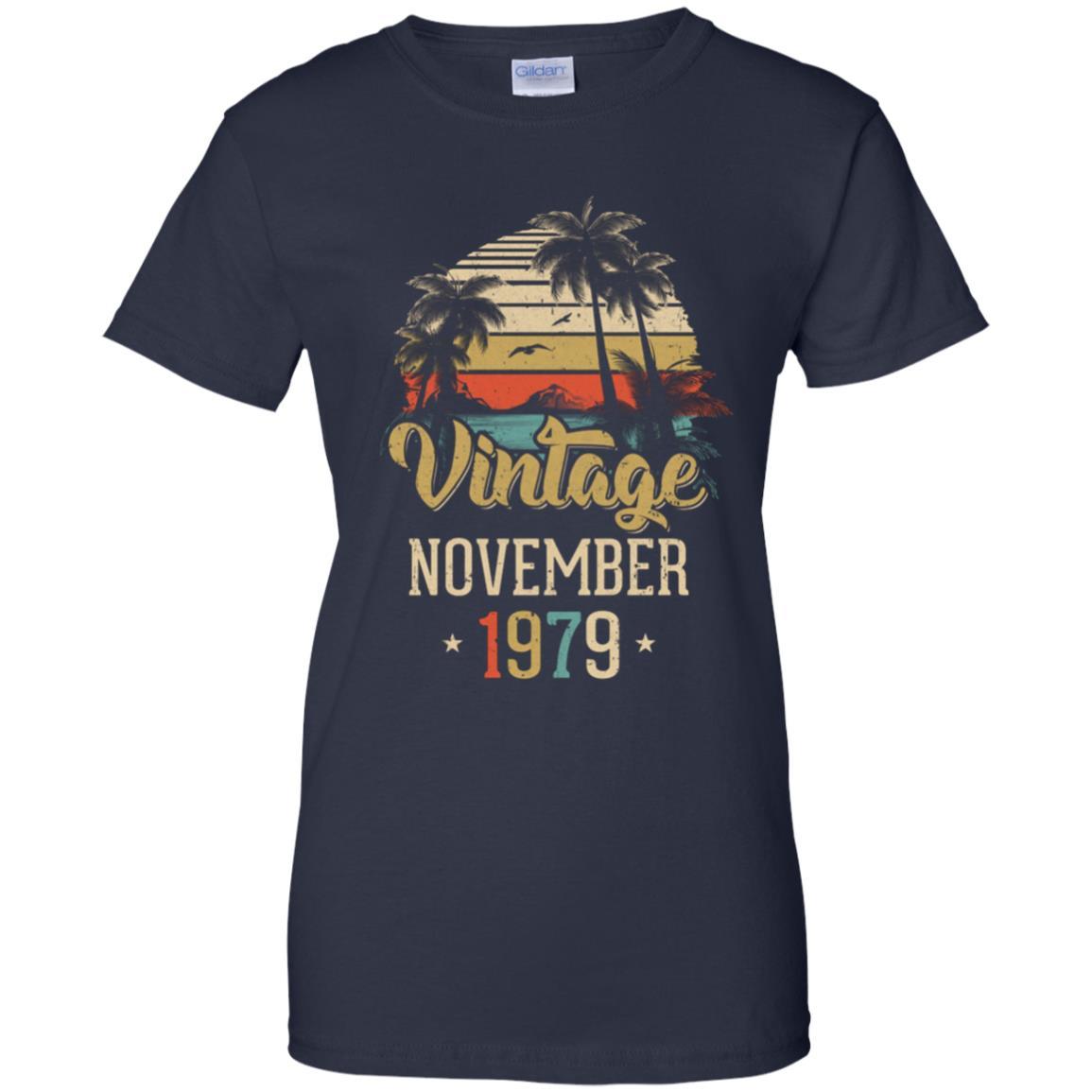 Retro Classic Vintage November 1979 42th Birthday Gift-T-Shirt & Hoodie-Women's T-Shirt-Navy