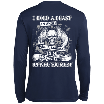 I Hold A Beast An Angel And A Madman In Me-T-Shirt & Hoodie-Long Sleeve T-Shirt-Navy