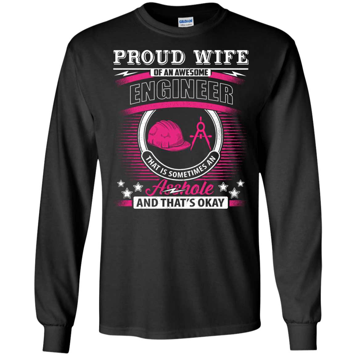 Proud Wife Of An Awesome Engineer-T-Shirt & Hoodie-Long Sleeve T-Shirt-Black