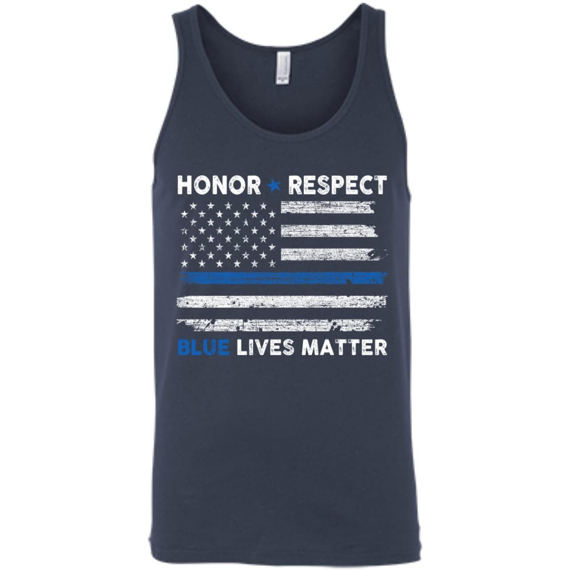 Honor and Respect Blue lives matter-T-Shirt & Hoodie-Unisex Tank-Navy