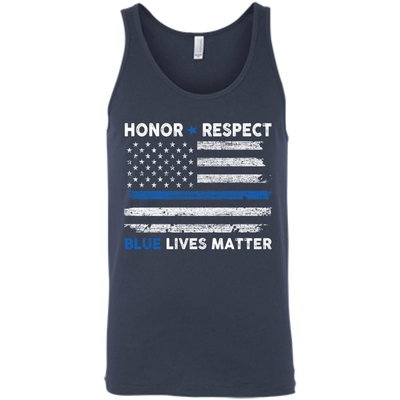 Honor and Respect Blue lives matter-T-Shirt & Hoodie-Unisex Tank-Navy