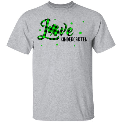 St Patricks Day Gift Kindergarten Teacher Plaid Shamrock-T-Shirt & Hoodie-Classic T-Shirt-Sport Grey