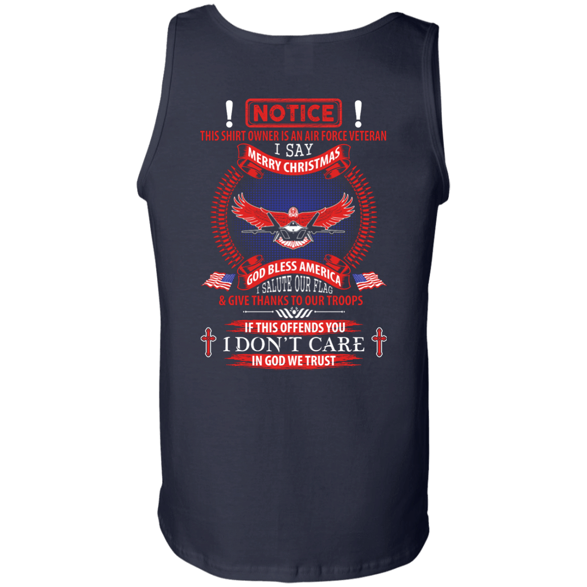 Notice This Shirt Owner Is An Air Force Veteran-T-Shirt & Hoodie-Unisex Tank-Navy