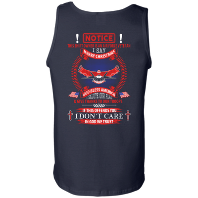 Notice This Shirt Owner Is An Air Force Veteran-T-Shirt & Hoodie-Unisex Tank-Navy