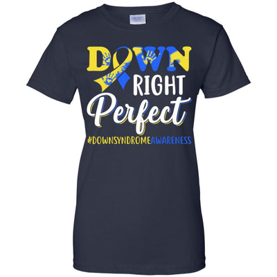 Down Syndrome Awareness Down Right Perfect-T-Shirt & Hoodie-Women's T-Shirt-Navy