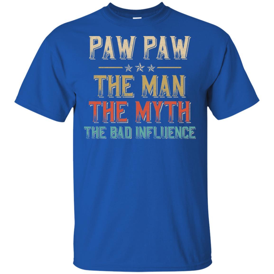 Vintage Paw Paw The Man The Myth The Bad Influence-T-Shirt & Hoodie-Classic T-Shirt-Royal
