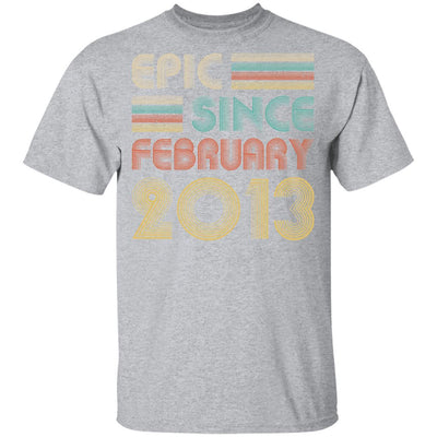 Epic Since February 2013 Vintage 8th Birthday Gifts Youth-Youth Shirt-Youth T-Shirt-Sport Grey
