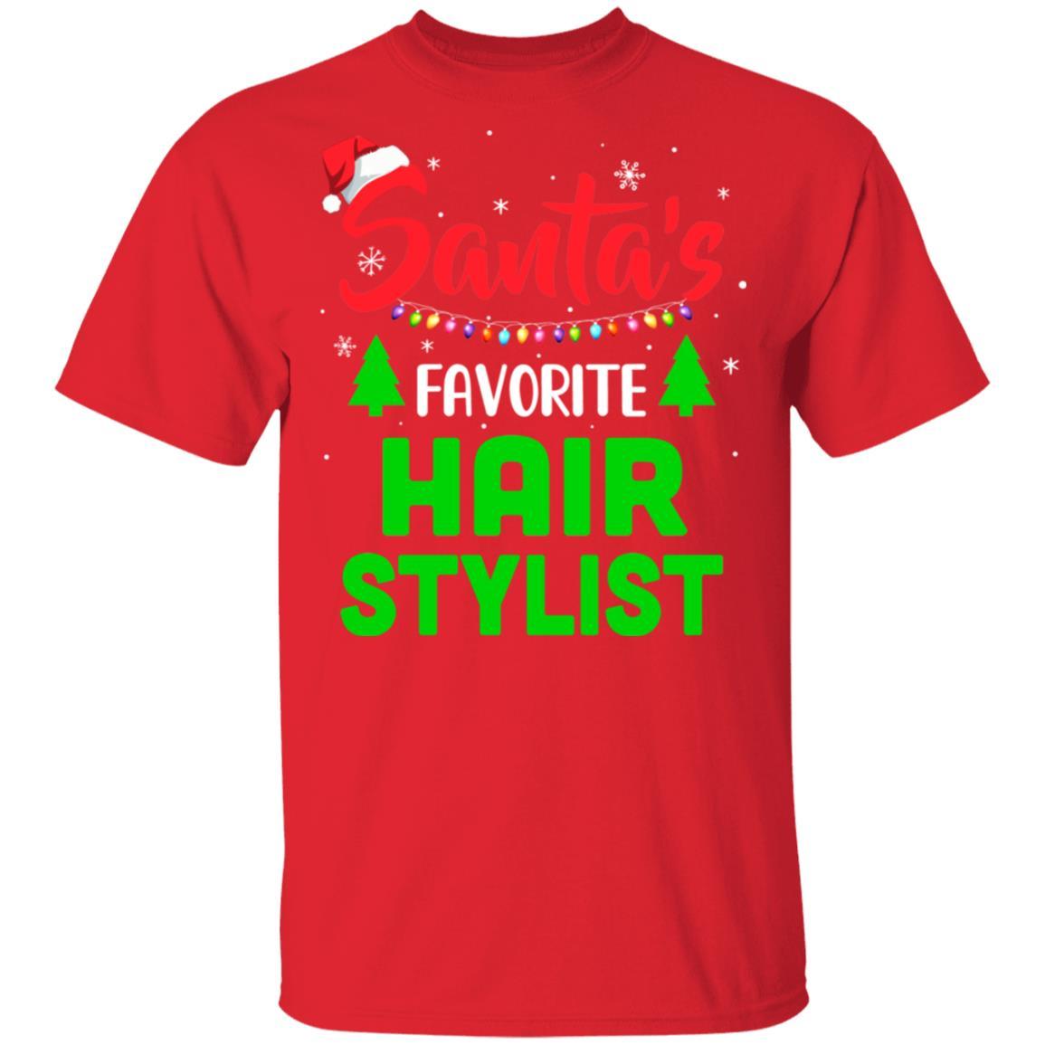 Santa's Favorite Hair stylist Funny Christmas Xmas Gifts-T-Shirt & Sweatshirt-Classic T-Shirt-Red