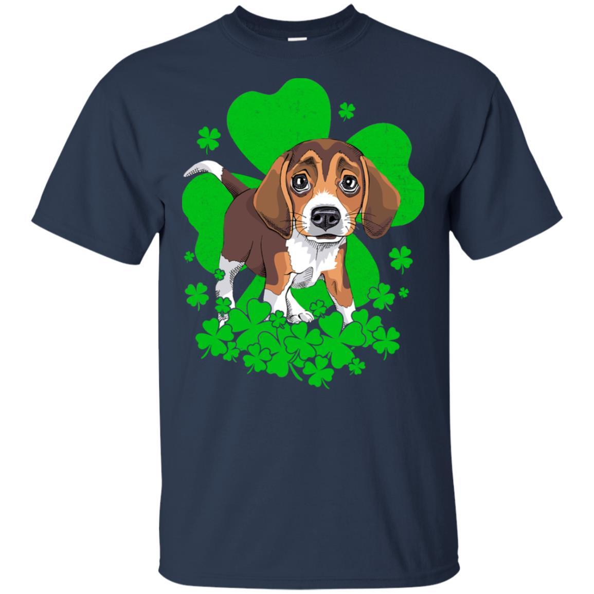 Beagle St. Patrick's Day Clovers-T-Shirt & Hoodie-Classic T-Shirt-Navy