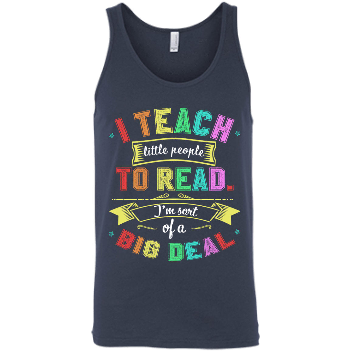 I Teach Little People To Read-T-Shirt & Hoodie-Unisex Tank-Navy