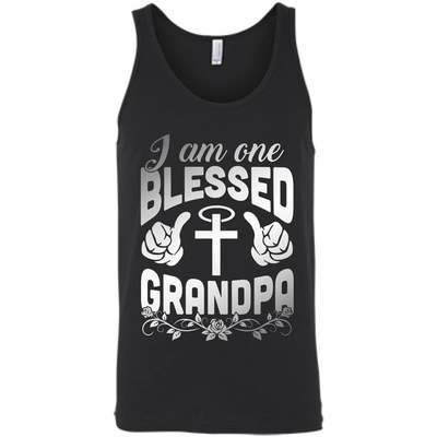 I Am One Blessed Grandpa-T-Shirt & Hoodie-Unisex Tank-Black