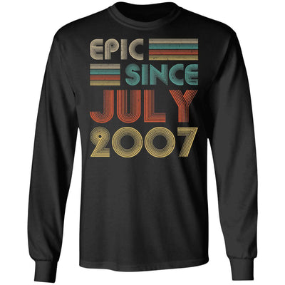 Epic Since July 2007 Vintage 14th Birthday Gifts-T-Shirt & Hoodie-Long Sleeve T-Shirt-Black