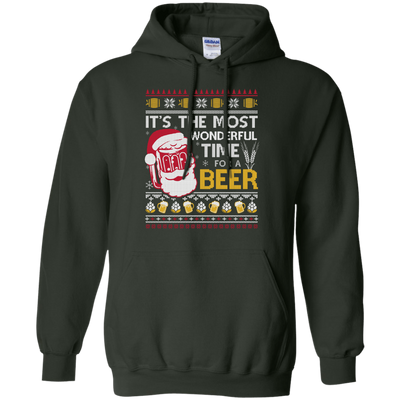 It's The Most Wonderful Time For A Beer Sweater-T-Shirt & Hoodie-Pullover Hoodie-Forest Green