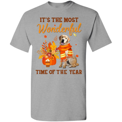 Labrador Autumn It's The Most Wonderful Time Of The Year-T-Shirt & Hoodie-Classic T-Shirt-Sport Grey