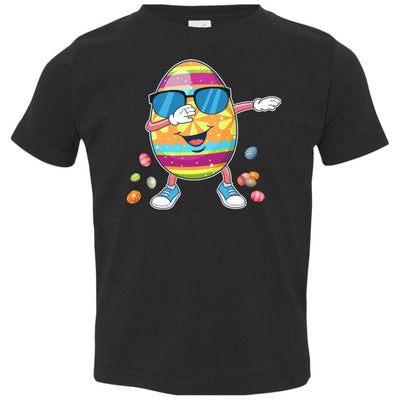 Easter Funny Birthday Dabbing Egg Gift Kids Youth-Youth Shirt-Toddler T-Shirt-Black
