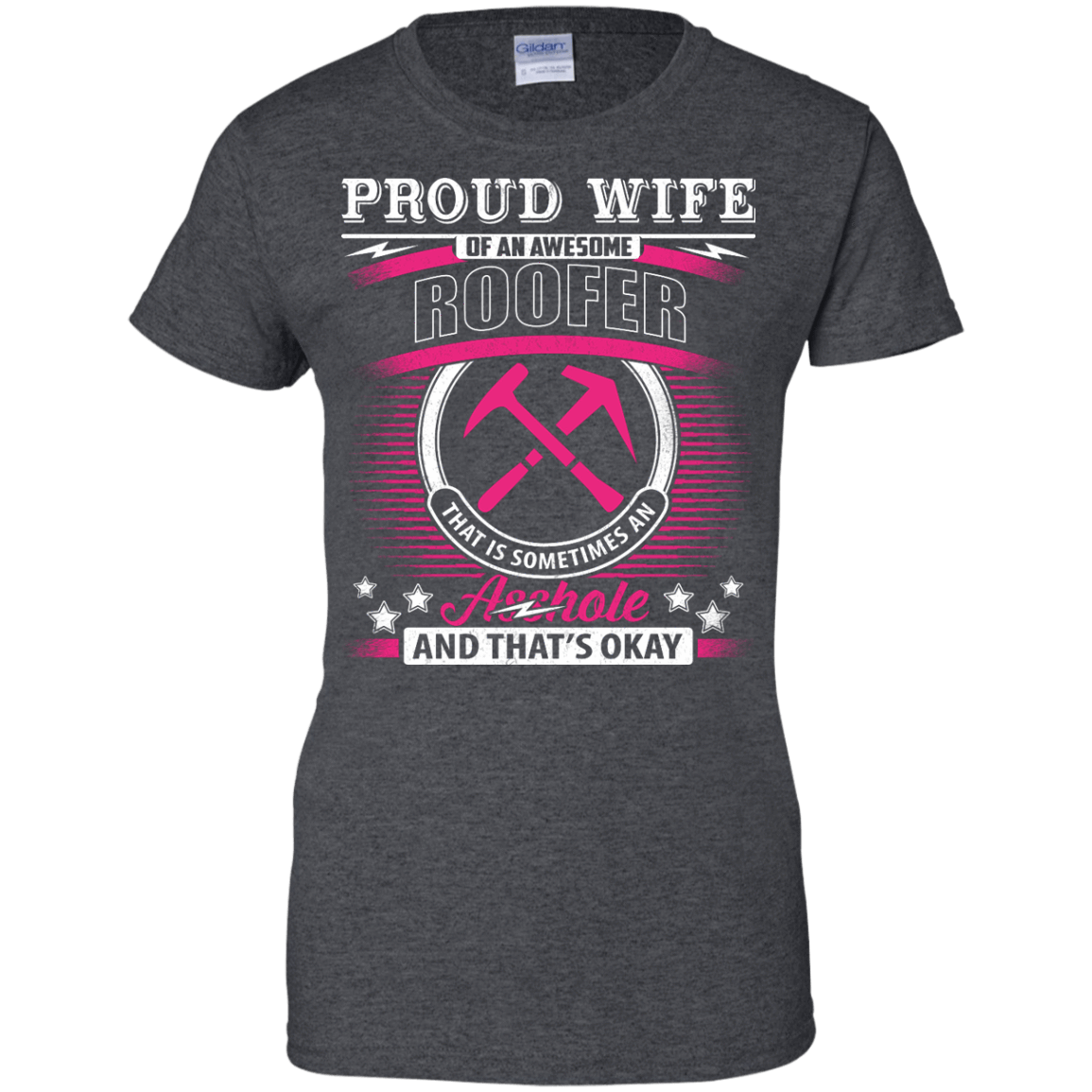 Proud Wife Of An Awesome Roofer-T-Shirt & Hoodie-Women's T-Shirt-Dark Heather