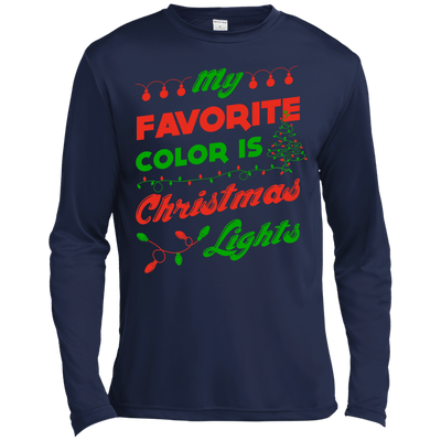 My favorite color is Christmas light-T-Shirt & Hoodie-Long Sleeve T-Shirt-Navy