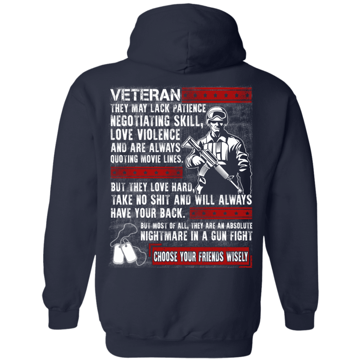 Veteran They May Lack Patience-T-Shirt & Hoodie-Pullover Hoodie-Navy