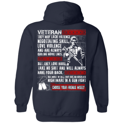 Veteran They May Lack Patience-T-Shirt & Hoodie-Pullover Hoodie-Navy