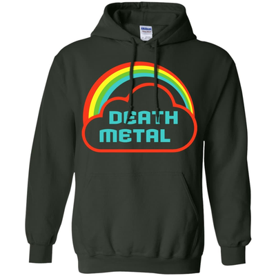 Death Metal Rainbow Rocker-T-Shirt & Hoodie-Pullover Hoodie-Forest Green