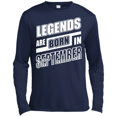 Legends are born in SEPTEMBER-T-Shirt & Hoodie-Long Sleeve T-Shirt-Navy