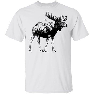 Moose Sighting Forest Funny Minnesota State-T-Shirt & Hoodie-Classic T-Shirt-White