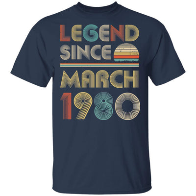 Legend Since March 1980 Vintage 41th Birthday Gifts-T-Shirt & Hoodie-Classic T-Shirt-Navy