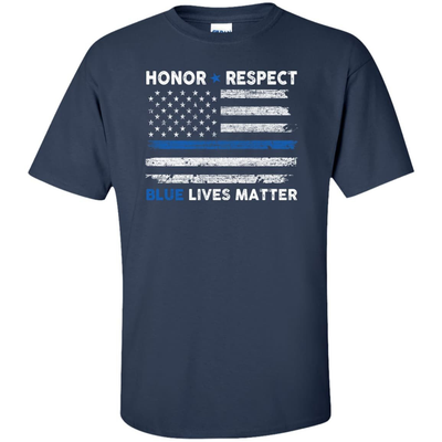 Honor and Respect Blue lives matter-T-Shirt & Hoodie-Classic T-Shirt-Navy