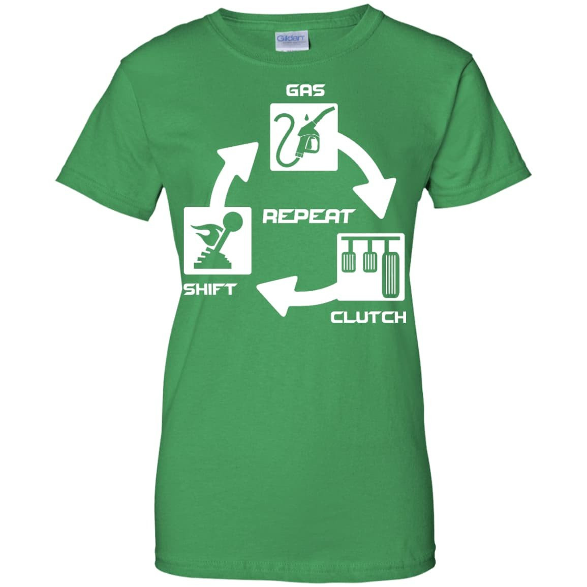 Gas Clutch Shift Repeat-T-Shirt & Hoodie-Women's T-Shirt-Irish Green