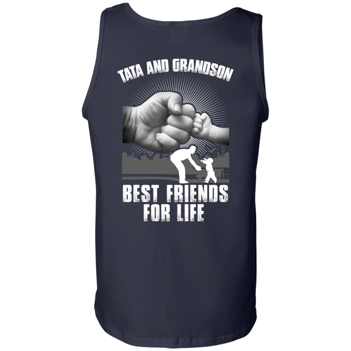 Tata And Grandson Best Friends For Life-T-Shirt & Hoodie-Unisex Tank-Navy