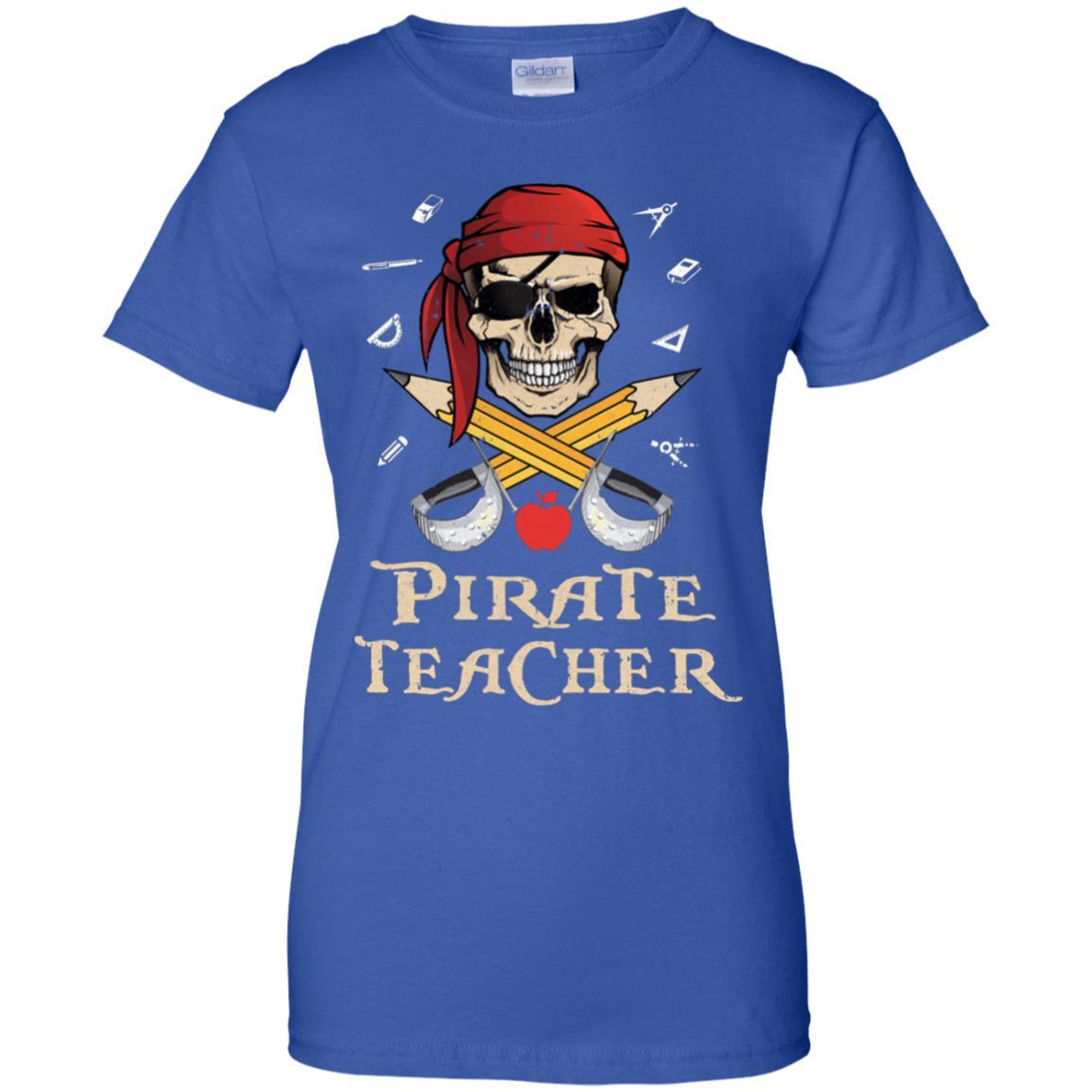 Funny Pirate Teacher Halloween Skull Adult Gift-T-Shirt & Hoodie-Women's T-Shirt-Royal