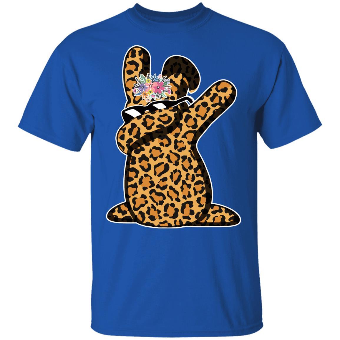 Funny Easter Gift For Her Teen Girls Dabbing Bunny Leopard Youth-Youth Shirt-Youth T-Shirt-Royal