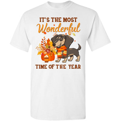 Dachshund Autumn It's The Most Wonderful Time Of The Year-T-Shirt & Hoodie-Classic T-Shirt-White