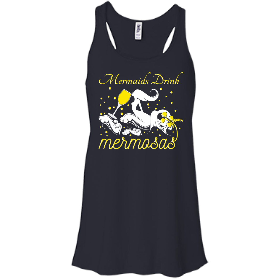 Mermaid drink mermosas-T-Shirt & Hoodie-Women's Flowy Racerback Tank-Midnight