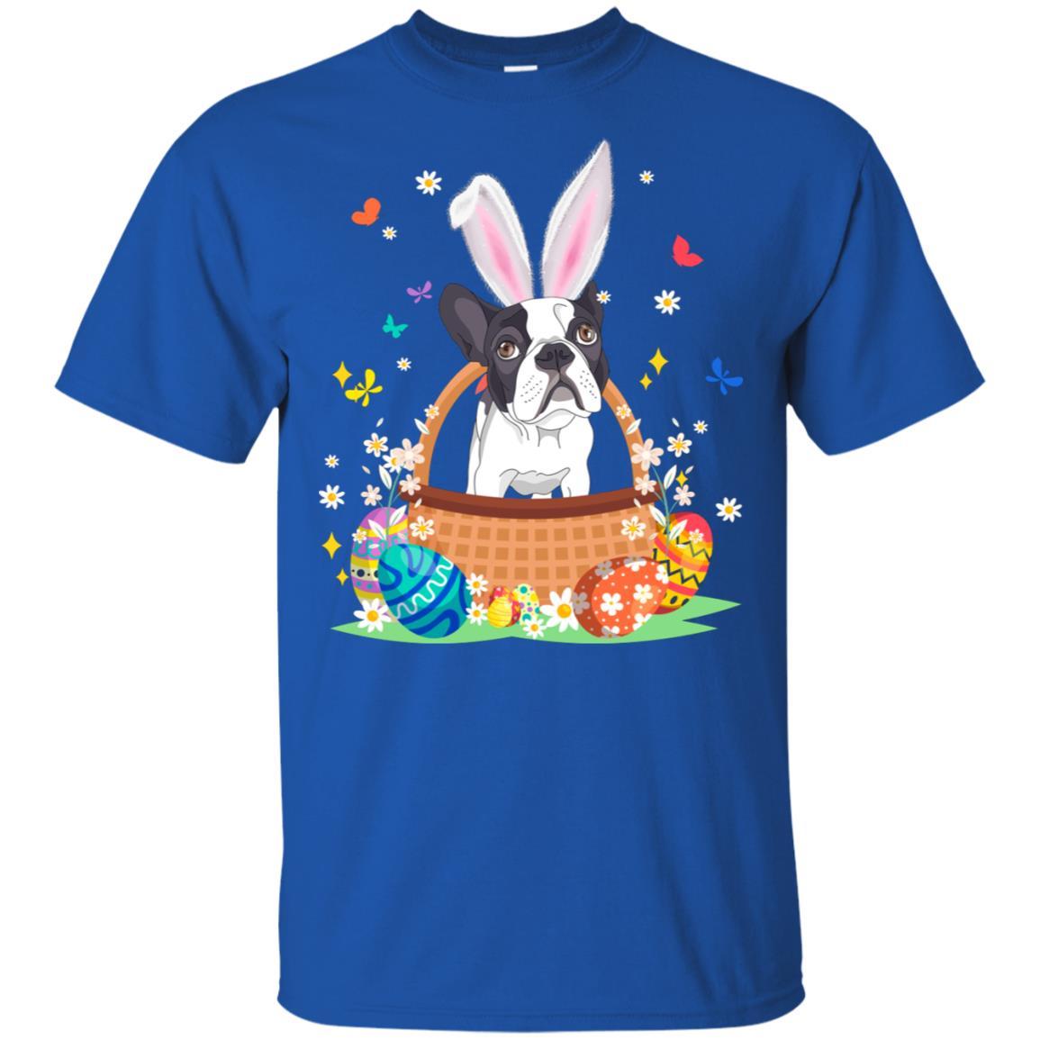 Bulldog Bunny Hat Rabbit Easter Eggs-T-Shirt & Hoodie-Classic T-Shirt-Royal