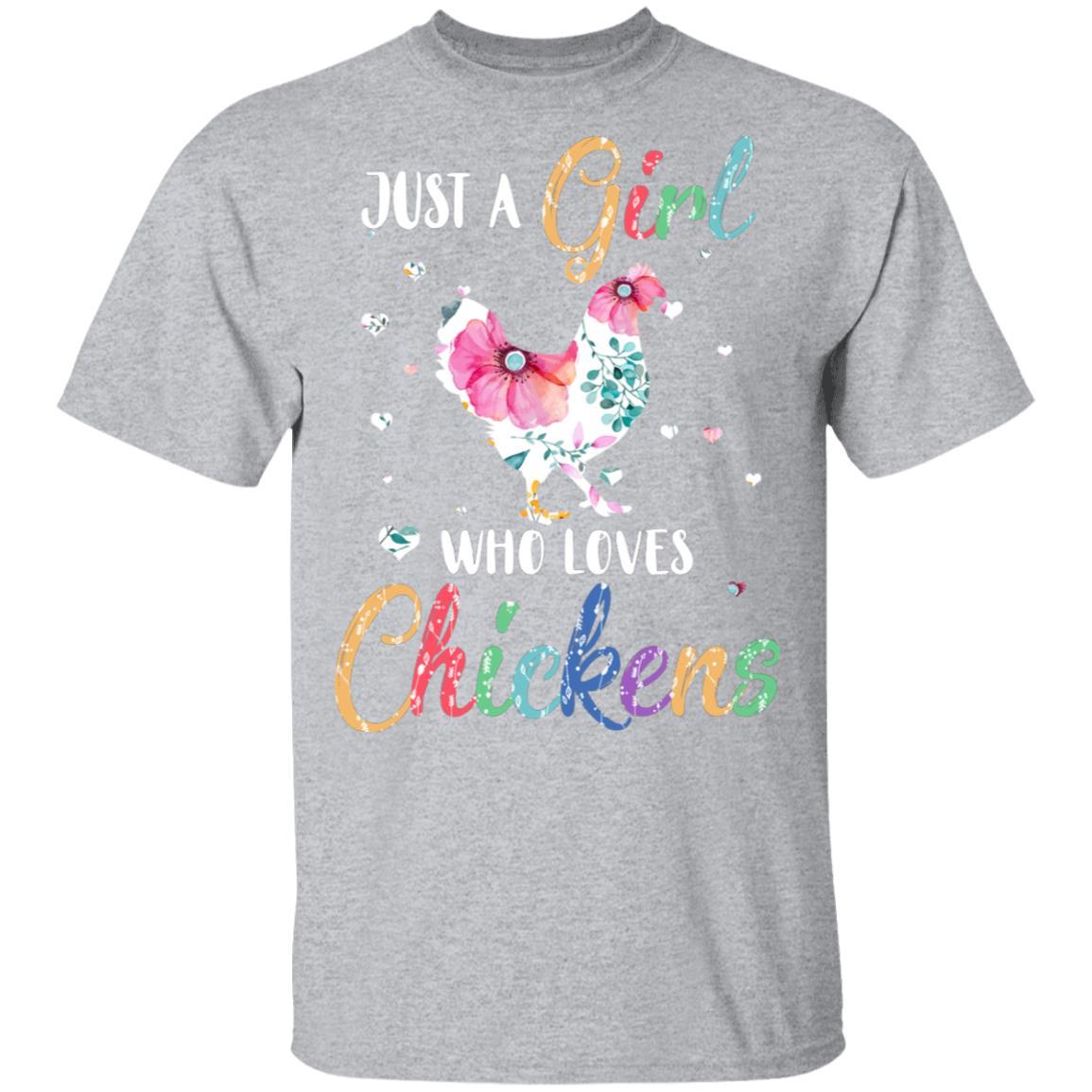 Just A Girl Who Loves Chickens Cute Chicken Lover-T-Shirt & Hoodie-Classic T-Shirt-Sport Grey